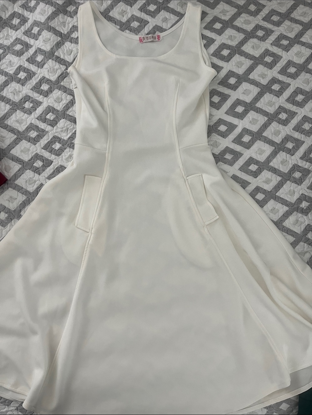 White Sleeveless A-Line Dress